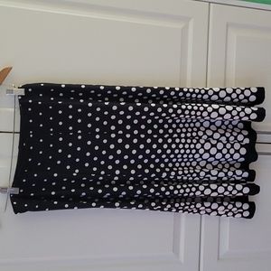Laura Petites Skirt 14 Black White Polka Dot